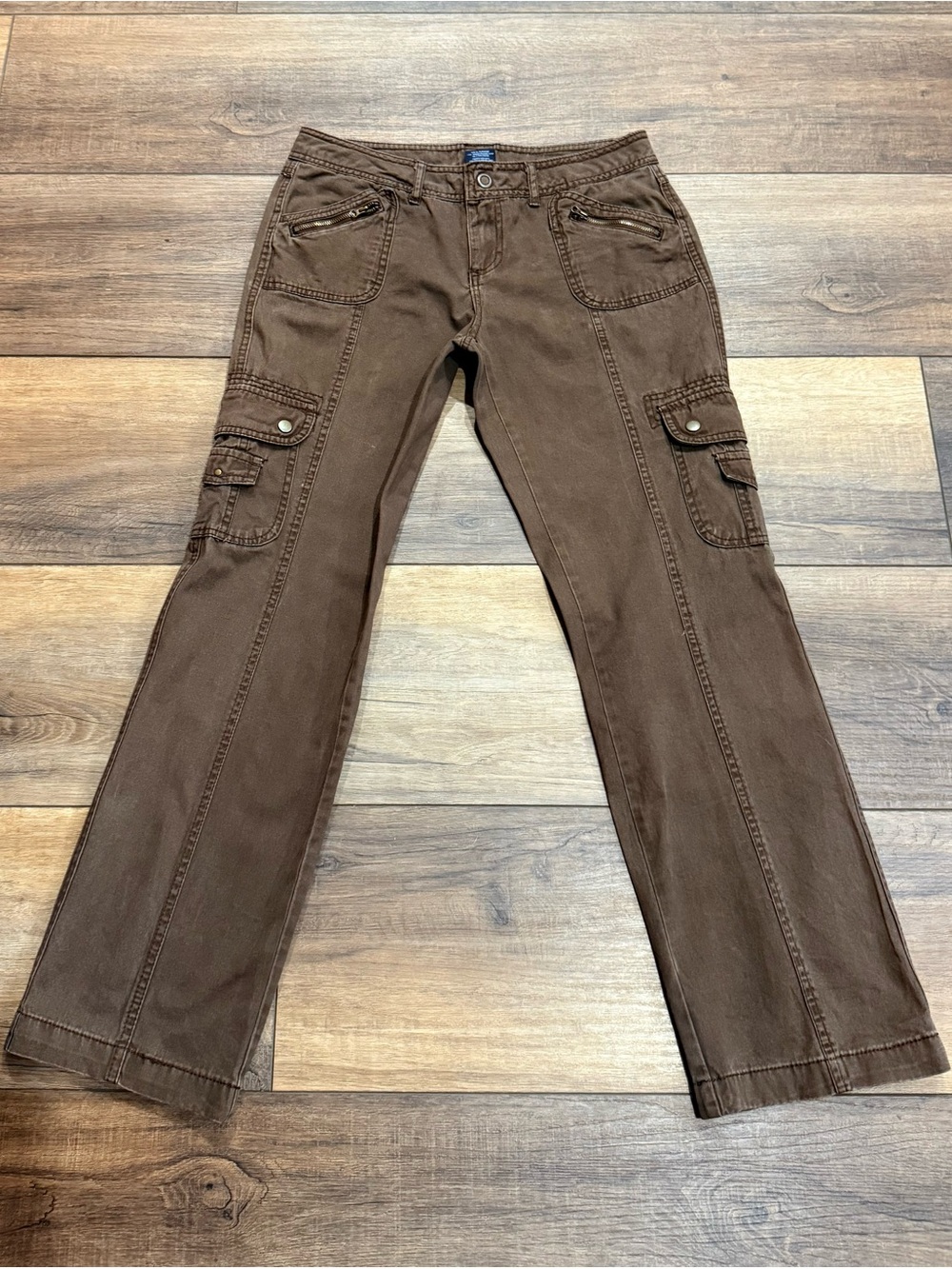 Y2K Faded Glory Brown Petite Cargo Pants